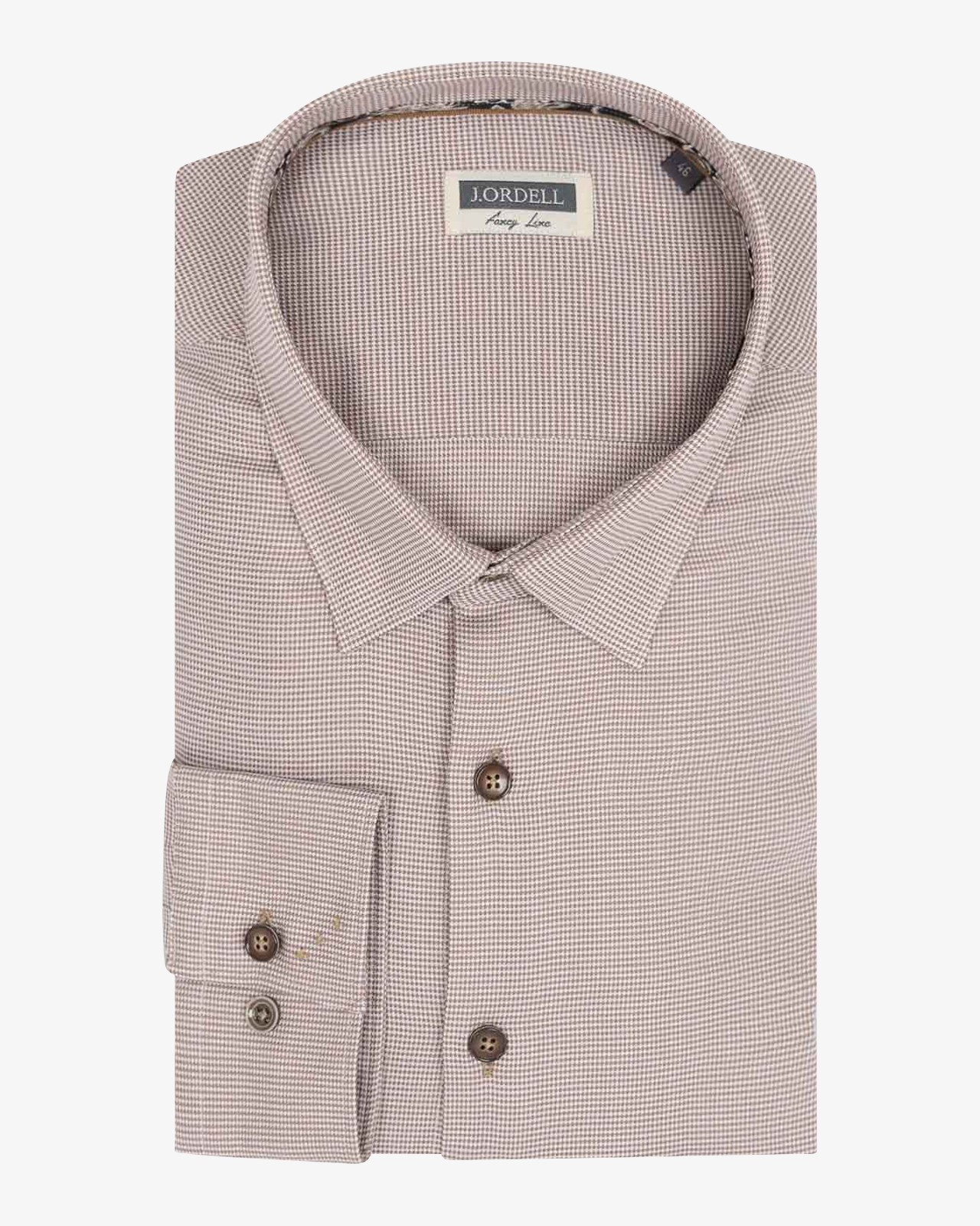 Chemise pied de poule grande taille beige
