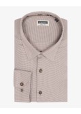 Chemise pied de poule grande taille beige