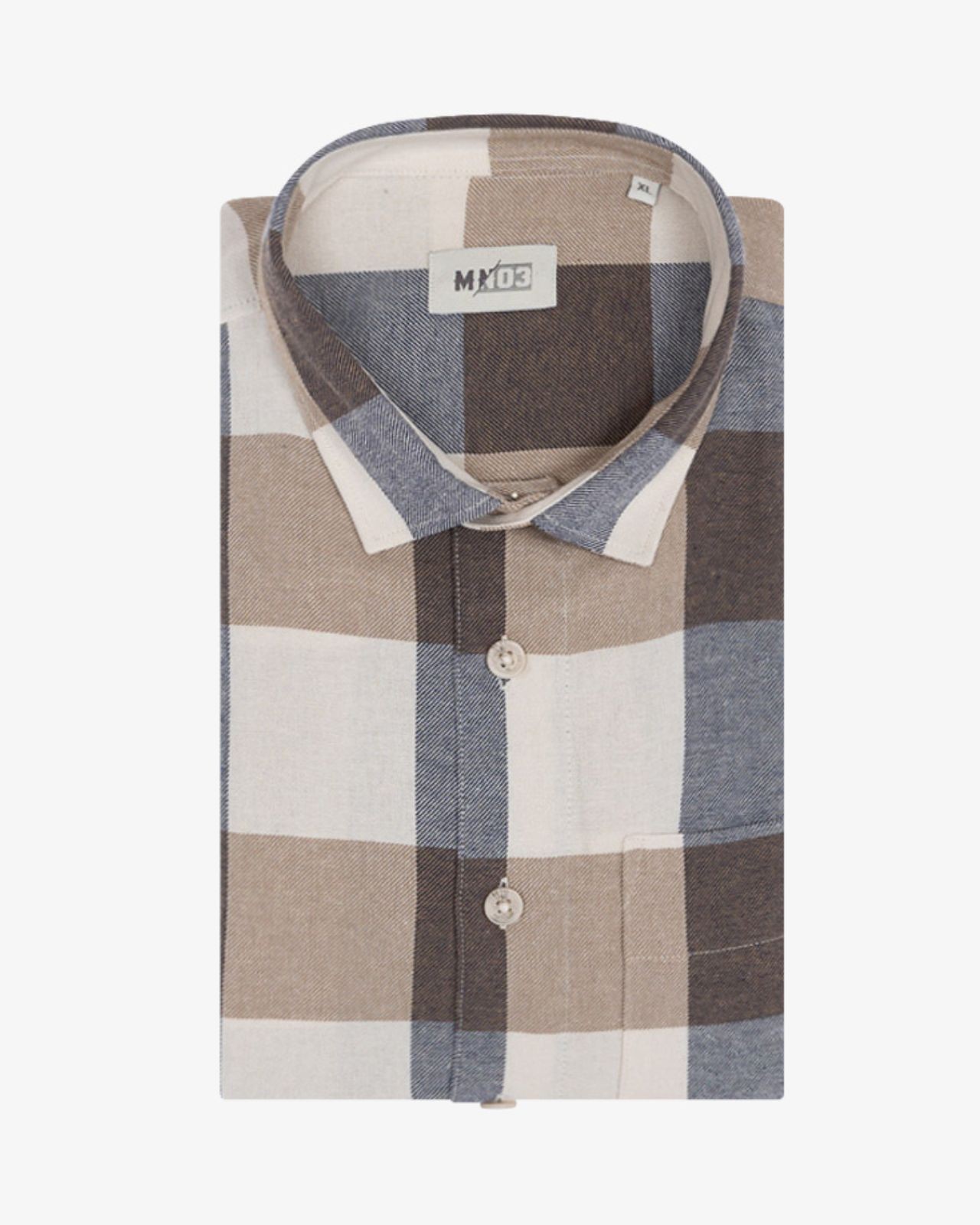 Chemise en flanelle grande taille beige