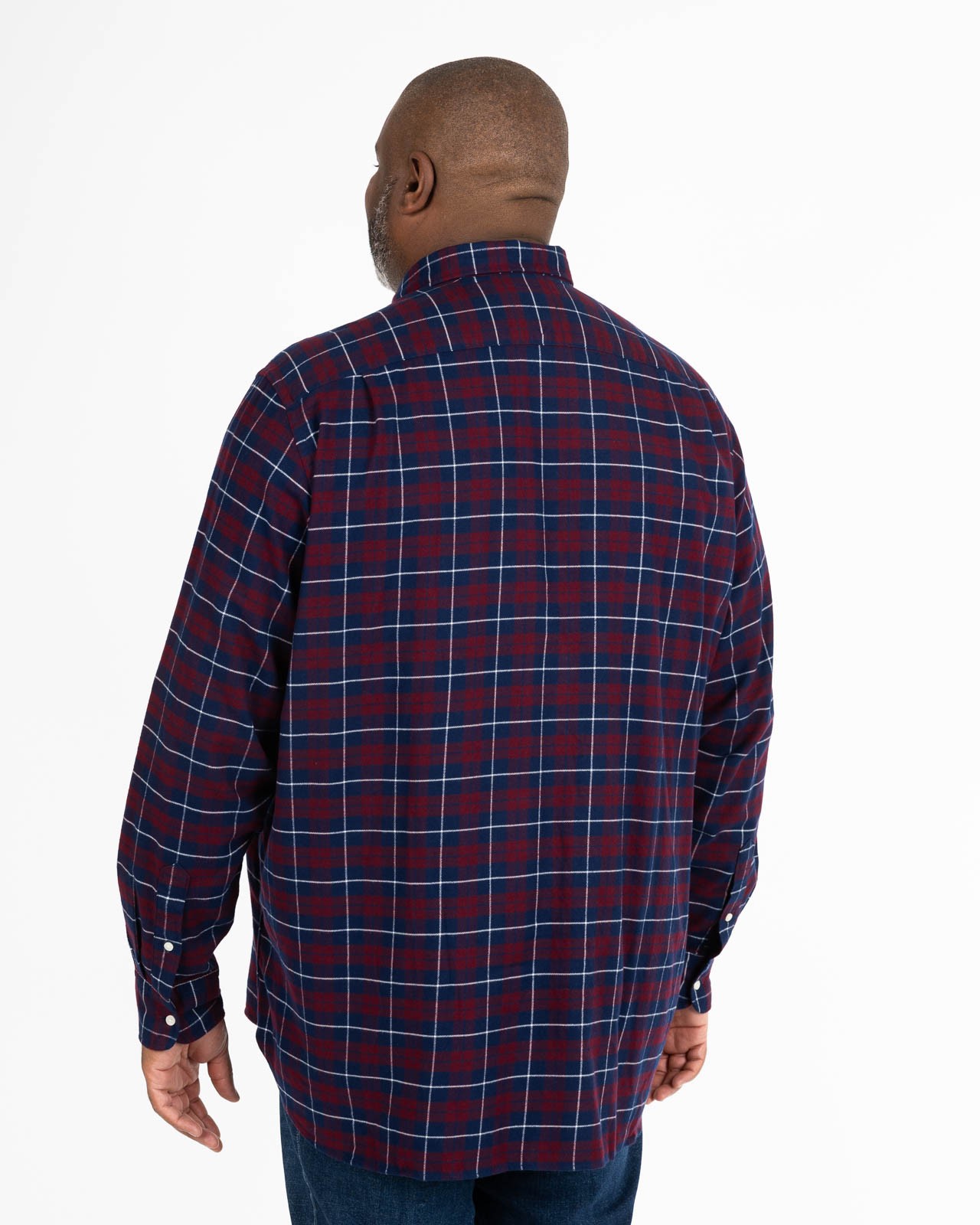 Chemise à carreaux grande taille bordeaux