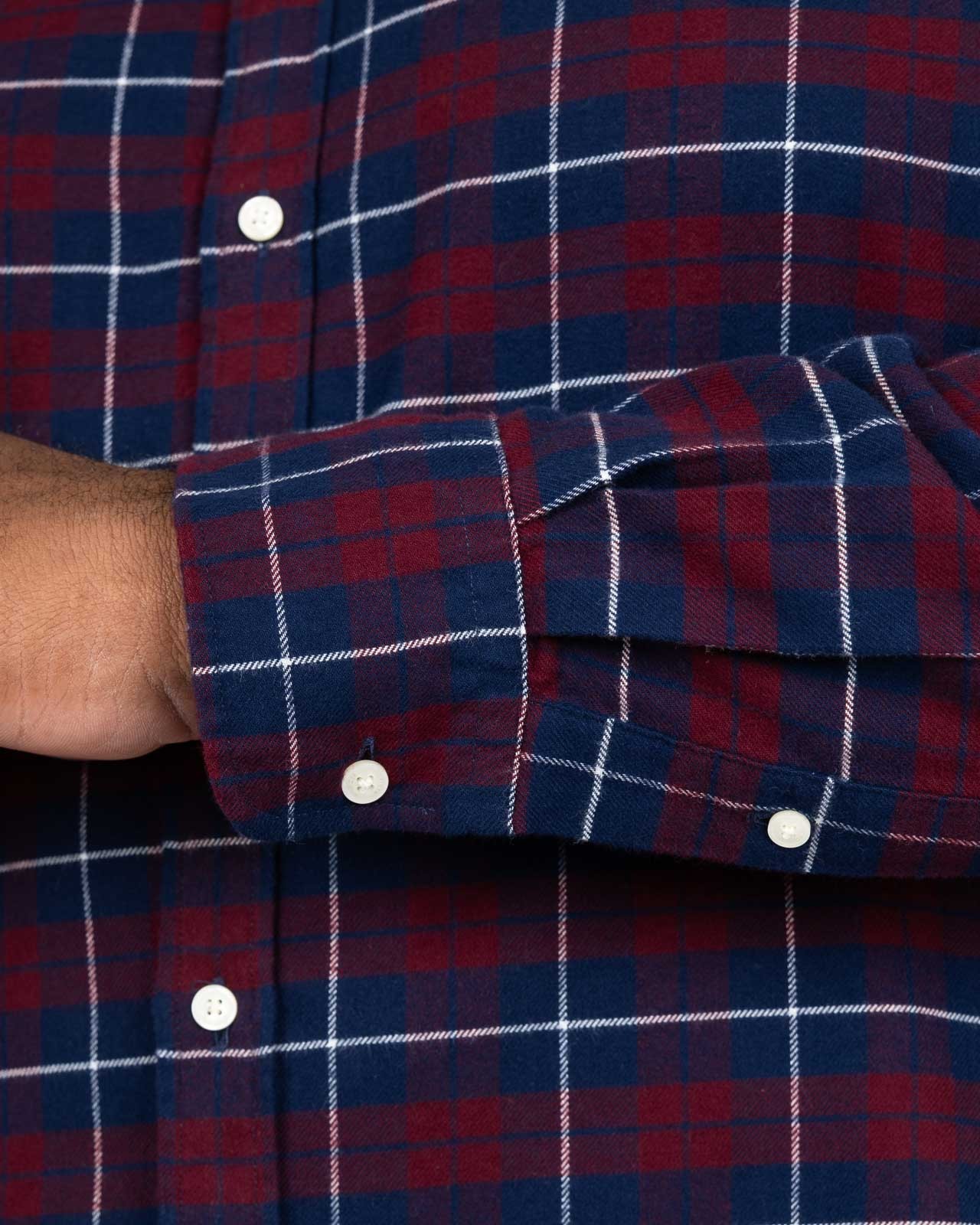 Chemise à carreaux grande taille bordeaux