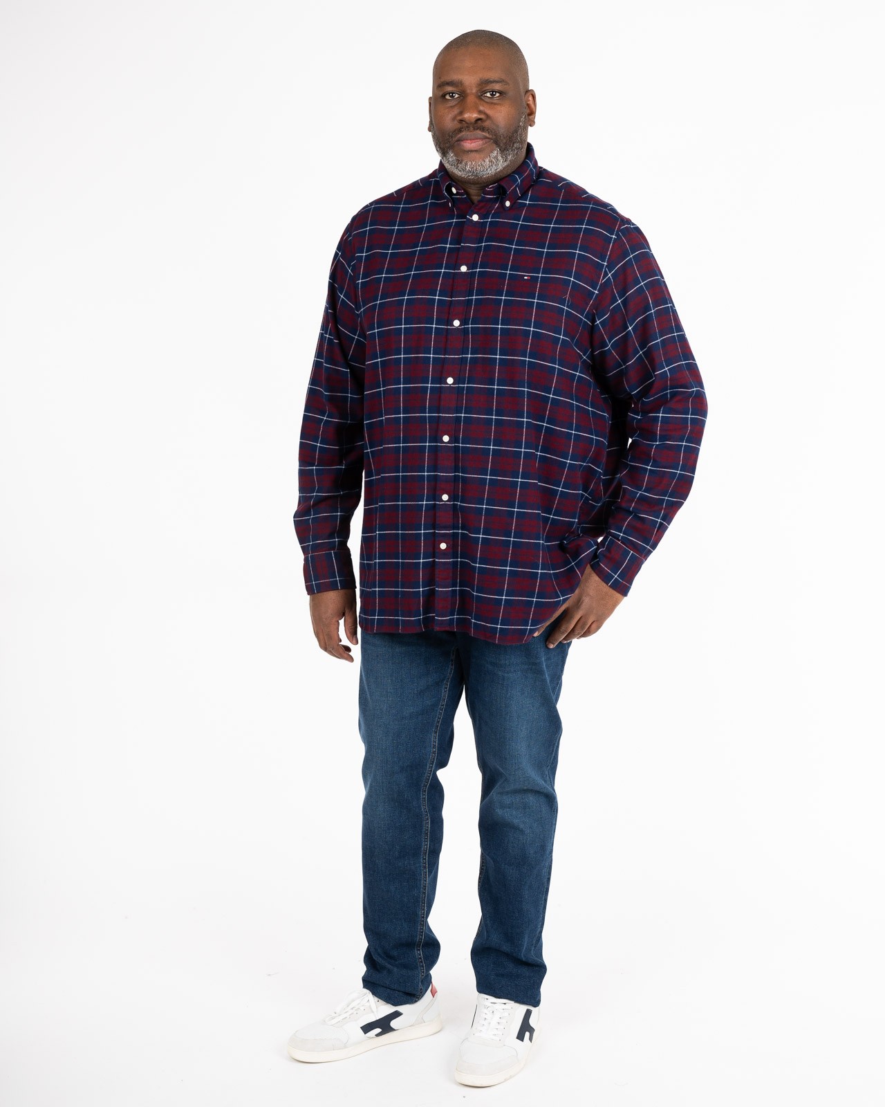 Chemise à carreaux grande taille bordeaux