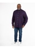 Chemise à carreaux grande taille bordeaux