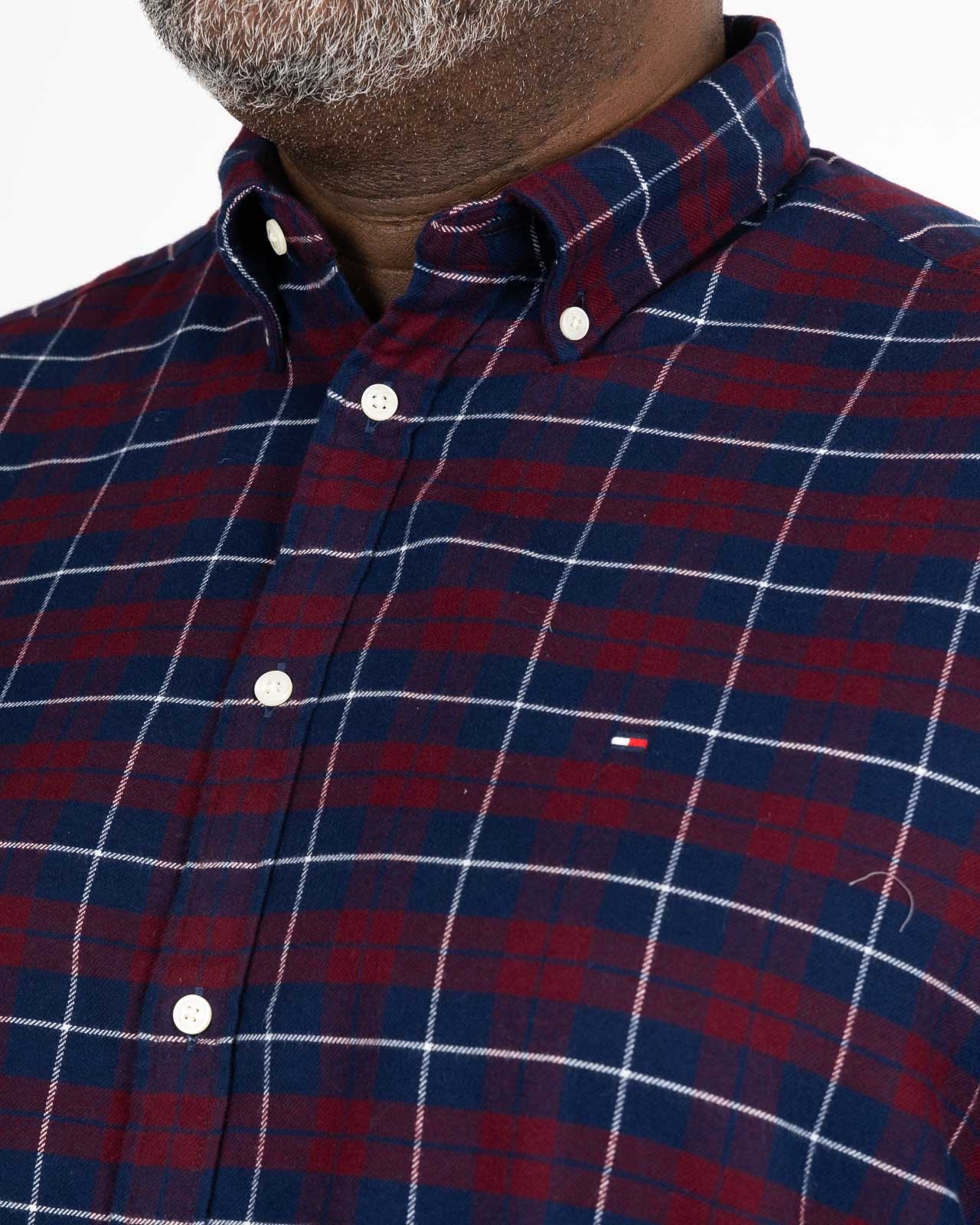 Chemise à carreaux grande taille bordeaux