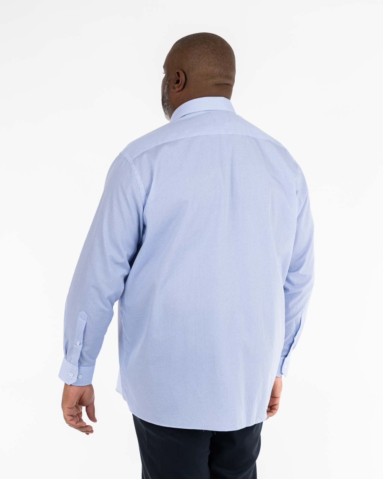 Chemise micromotif grande taille bleu