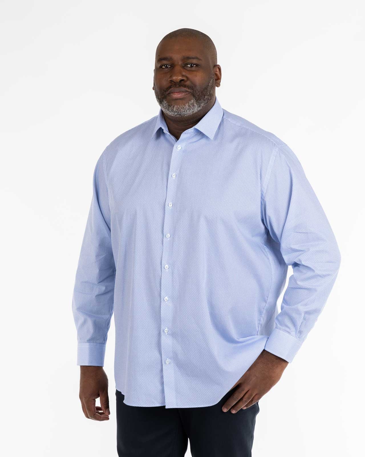 Chemise micromotif grande taille bleu