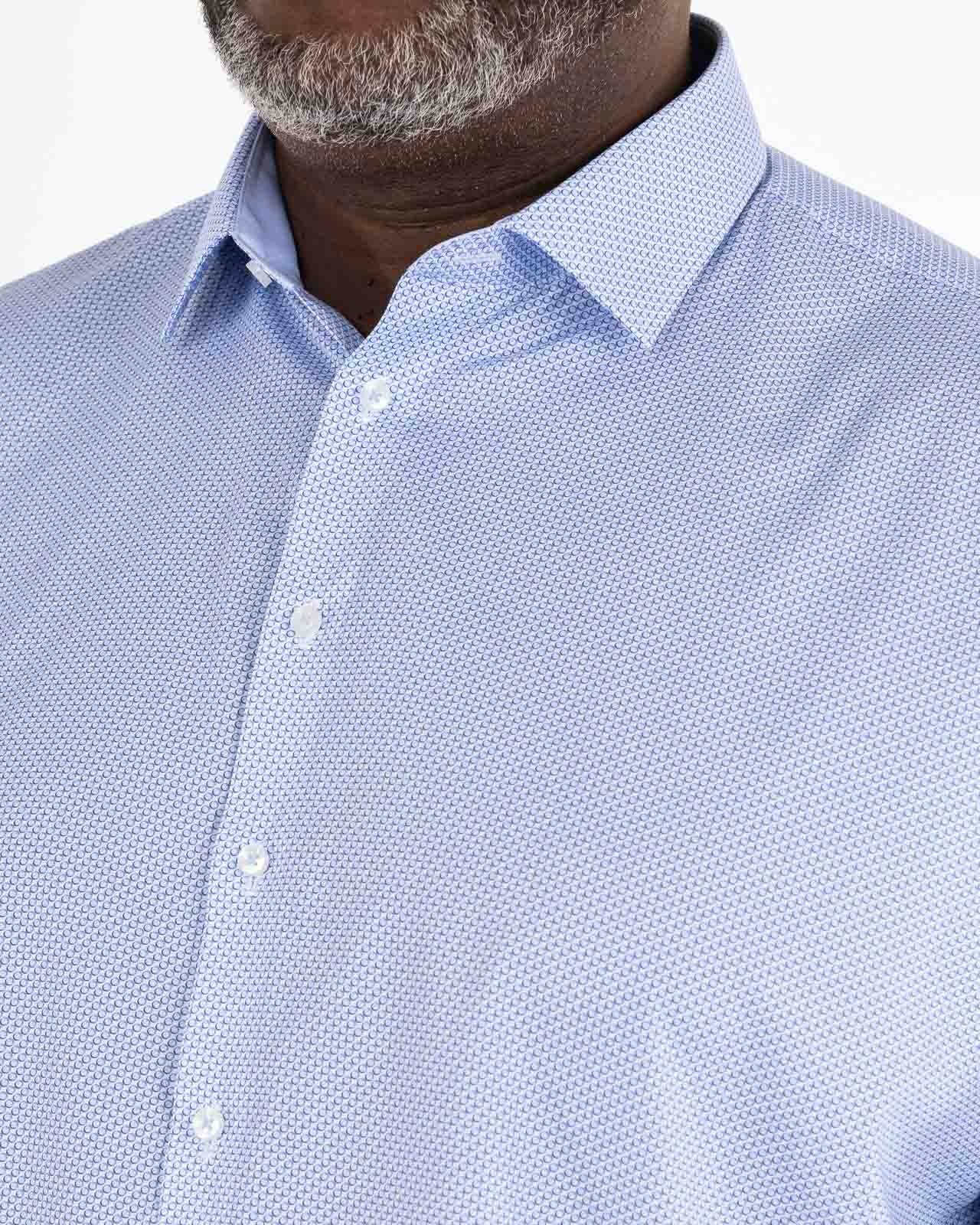 Chemise micromotif grande taille bleu