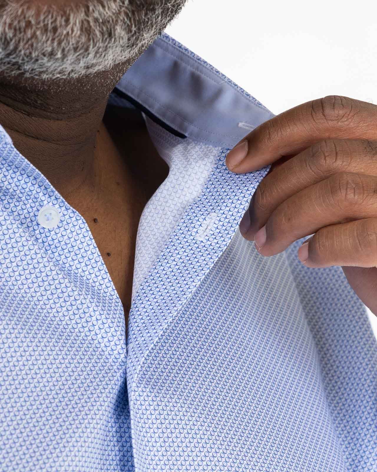 Chemise micromotif grande taille bleu