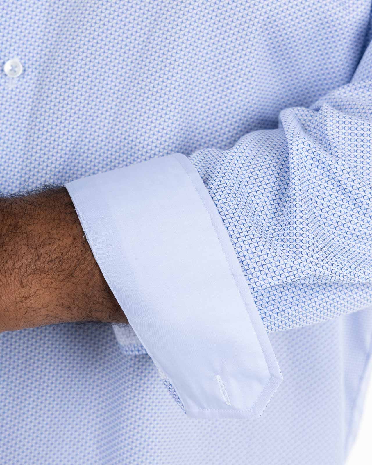 Chemise micromotif grande taille bleu