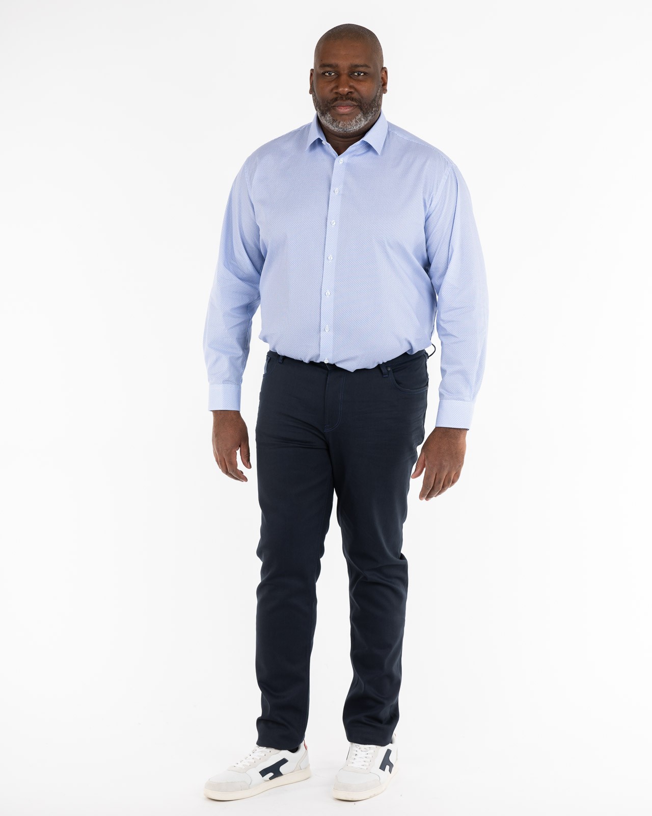 Chemise micromotif grande taille bleu