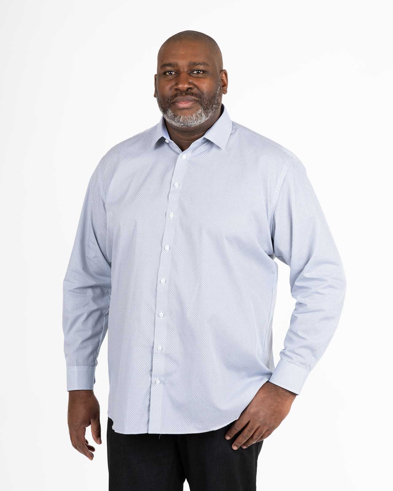 Chemise micromotif grande taille gris