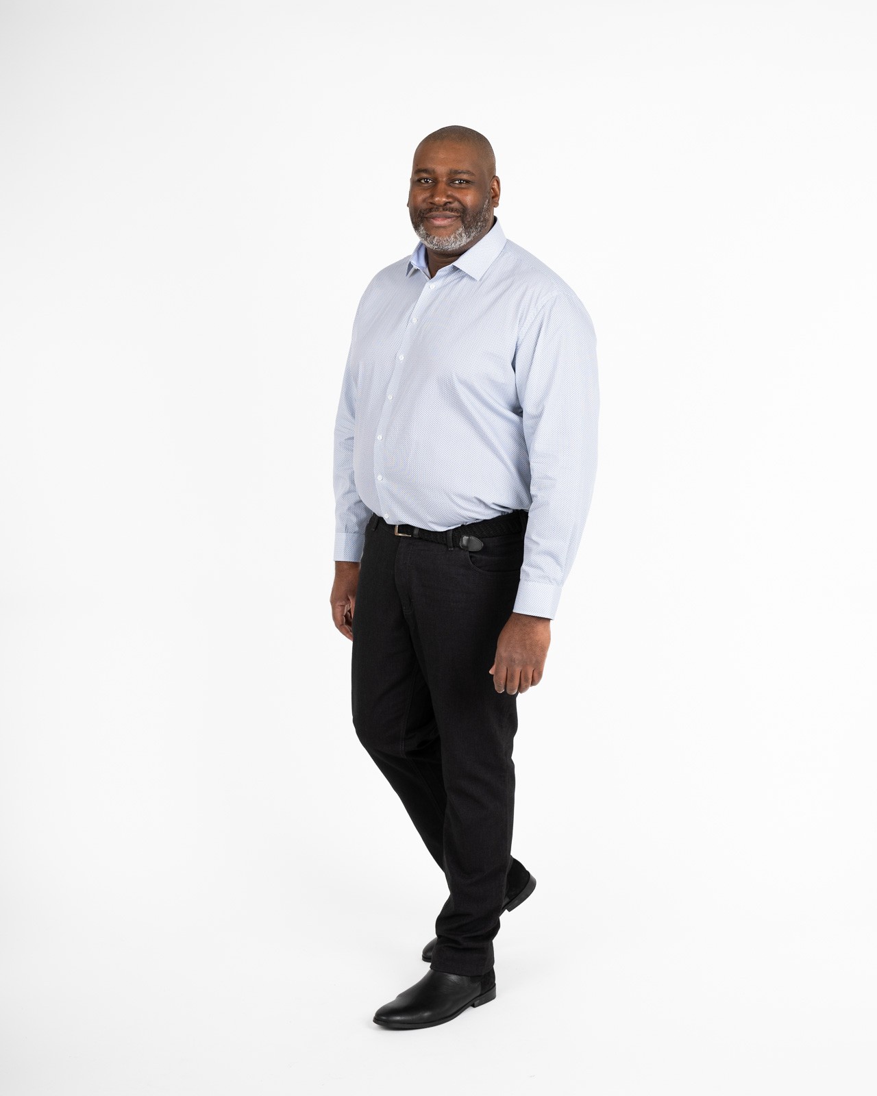 Chemise micromotif grande taille gris