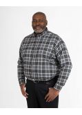 Chemise en flanelle à carreaux grande taille anthracite