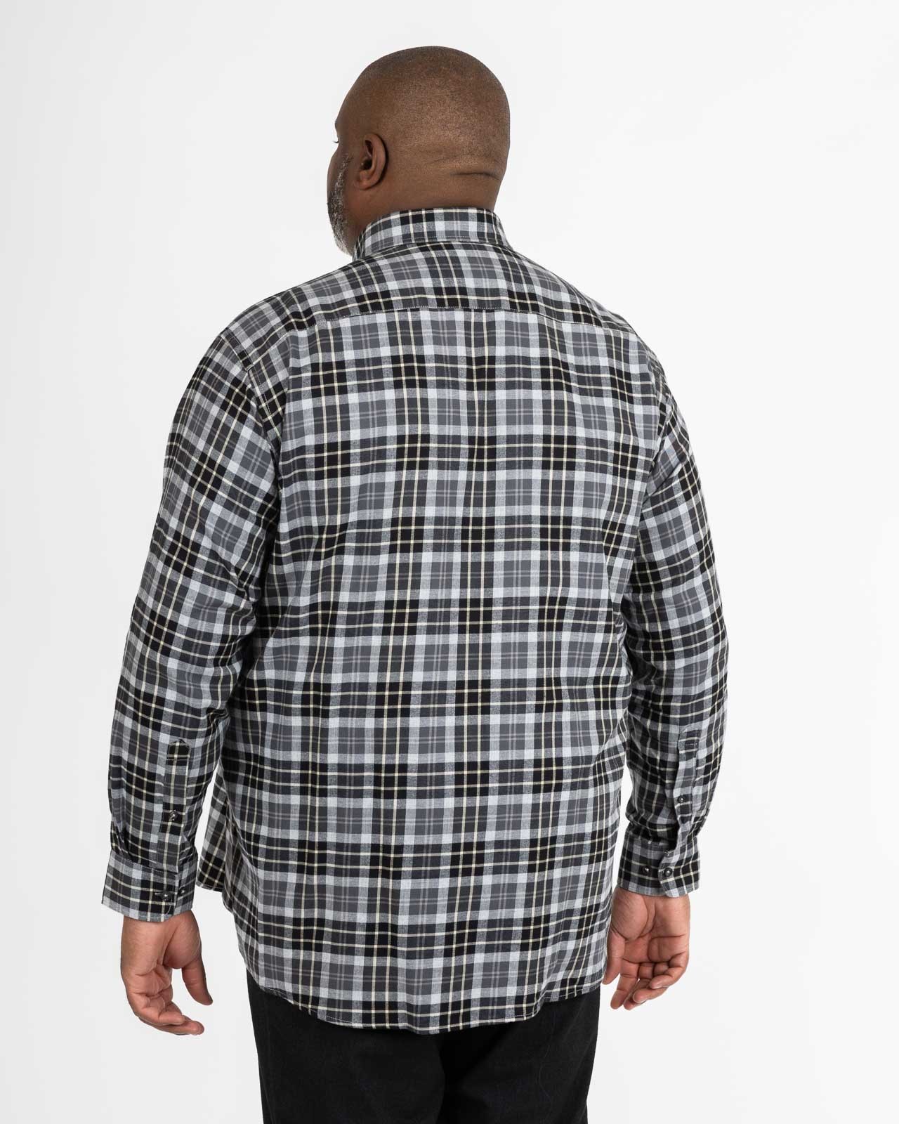 Chemise en flanelle à carreaux grande taille anthracite
