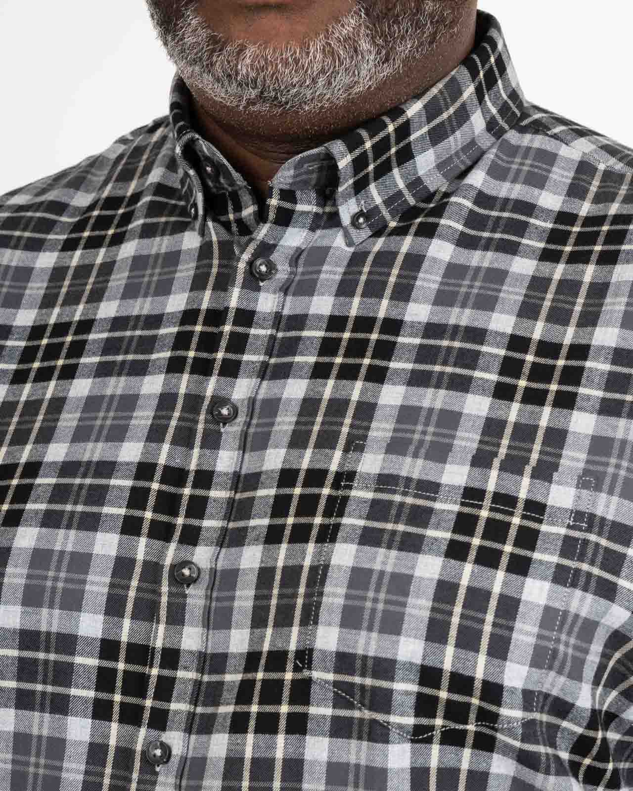 Chemise en flanelle à carreaux grande taille anthracite