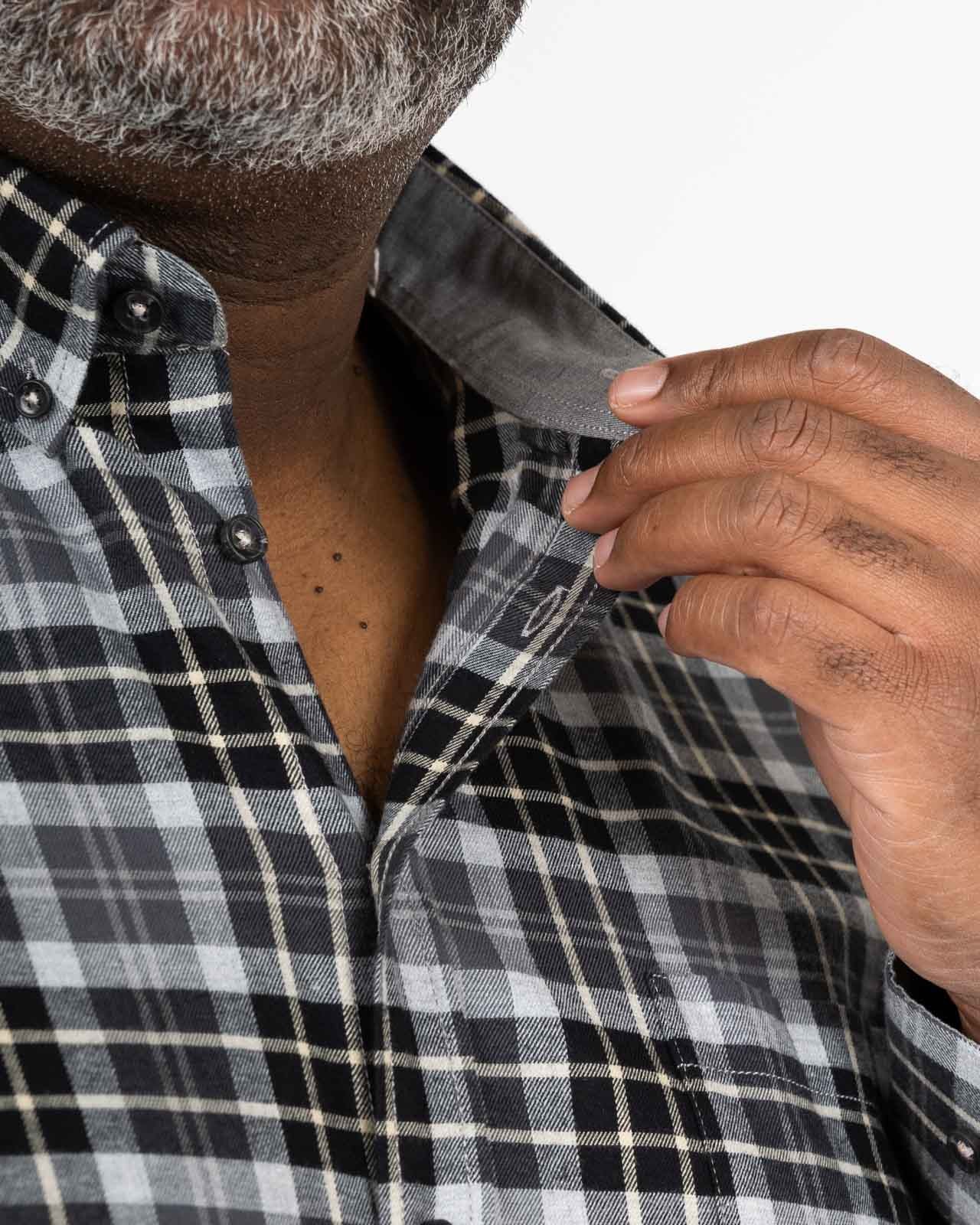 Chemise en flanelle à carreaux grande taille anthracite