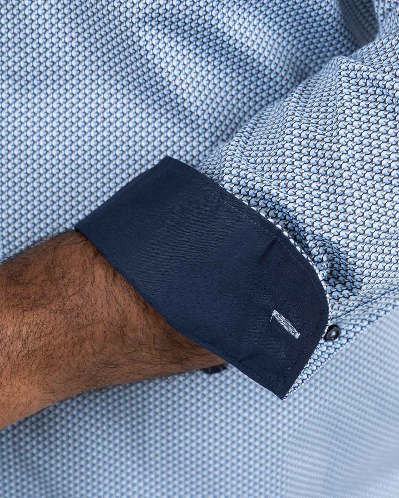 Chemise facile à repasser grande taille bleu