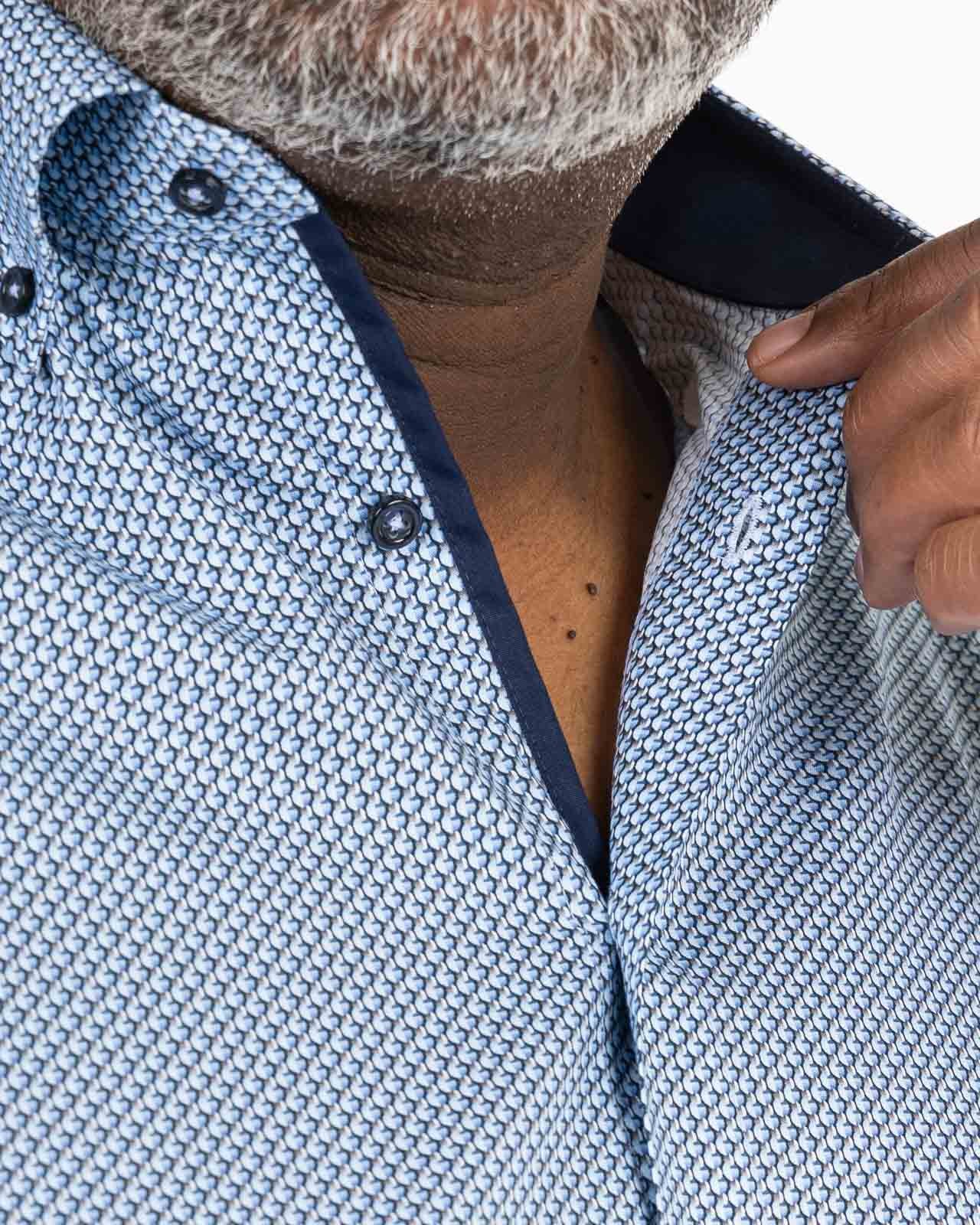 Chemise facile à repasser grande taille bleu