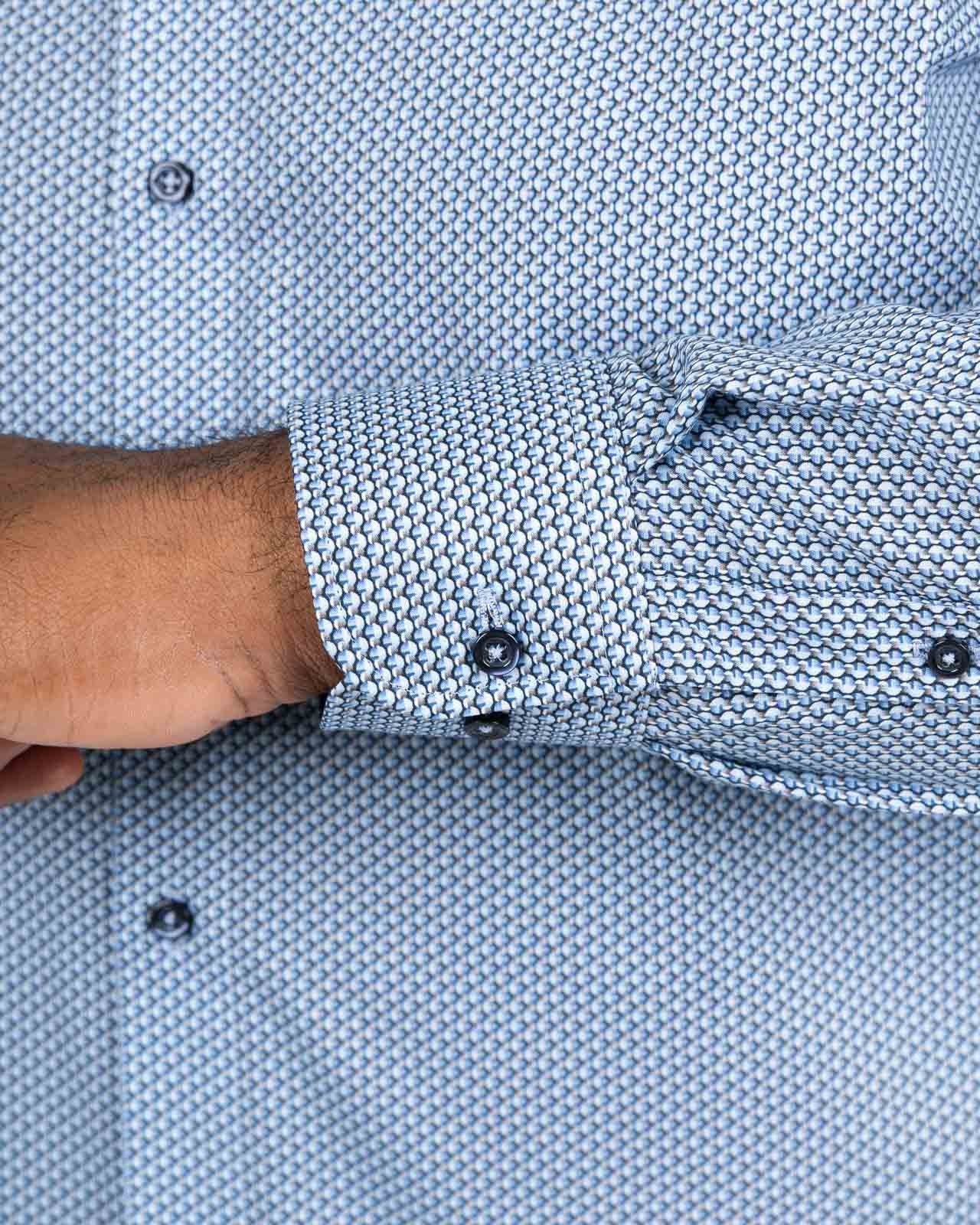 Chemise facile à repasser grande taille bleu