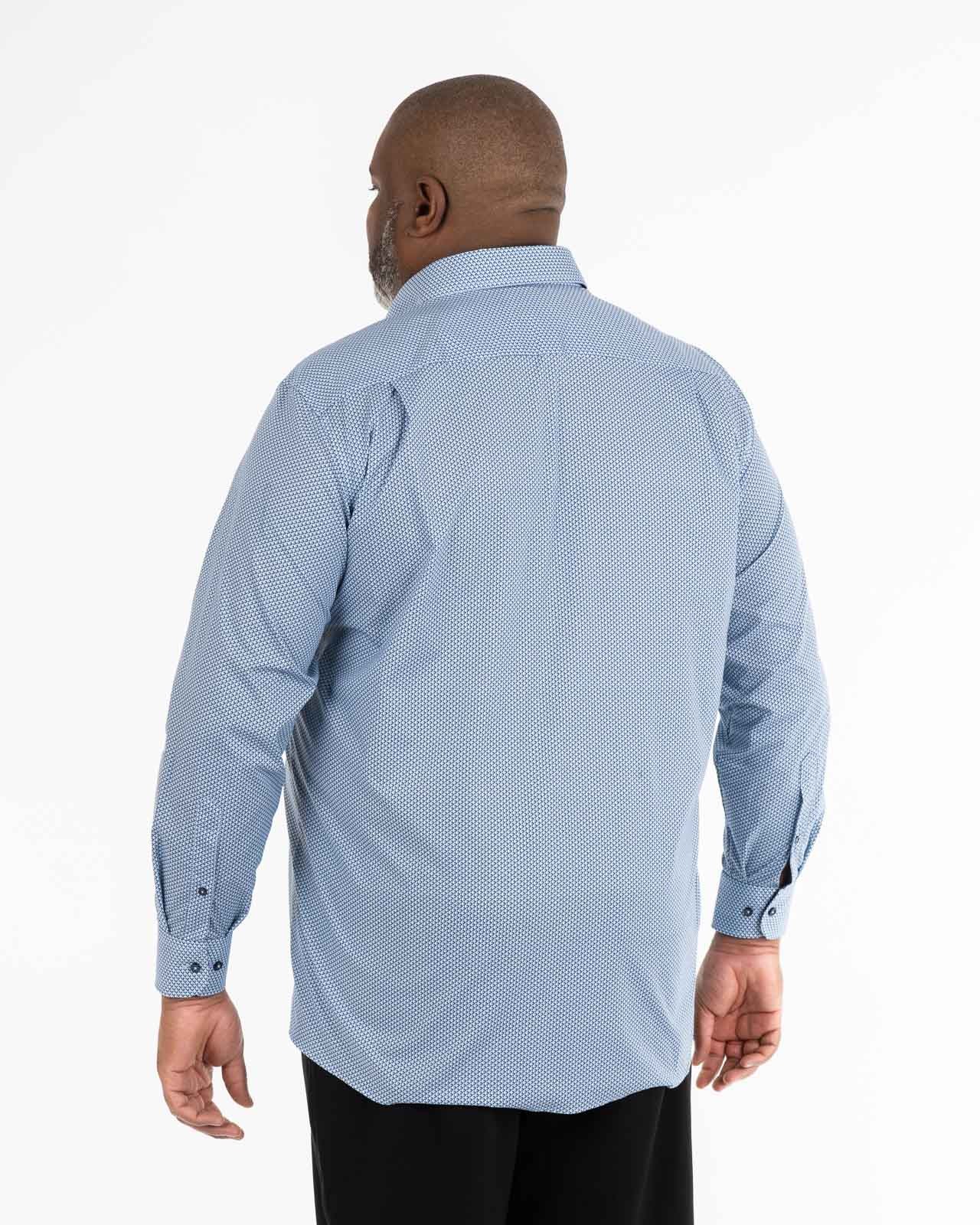 Chemise facile à repasser grande taille bleu