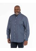 Chemise micro motif grande taille bleu marine