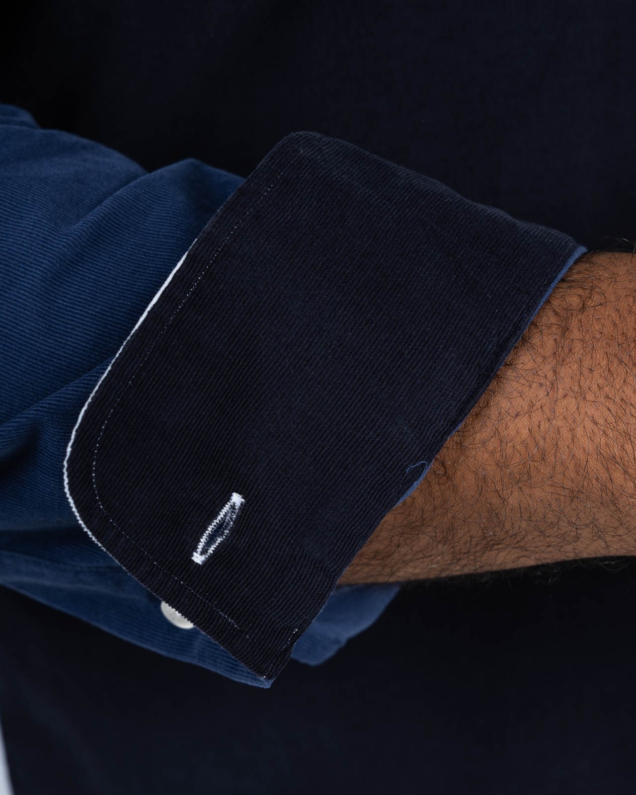 Chemise en velours grande taille bleu