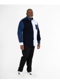 Chemise en velours grande taille bleu