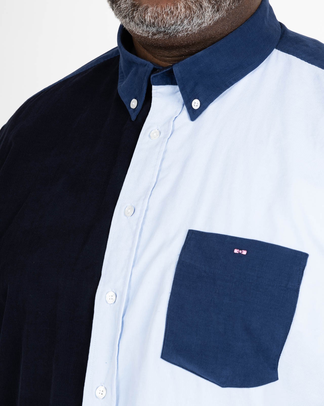 Chemise en velours grande taille bleu