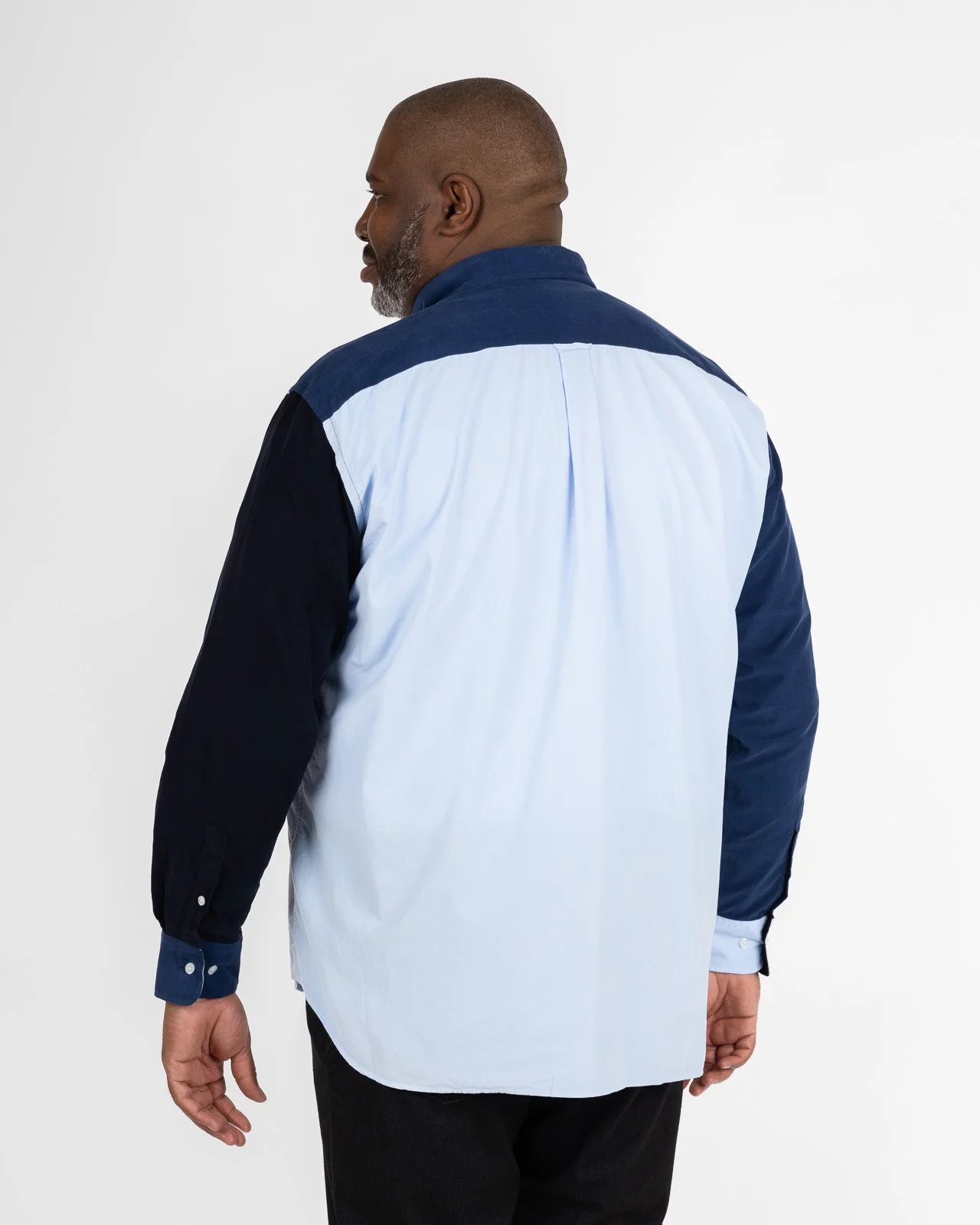 Chemise en velours grande taille bleu