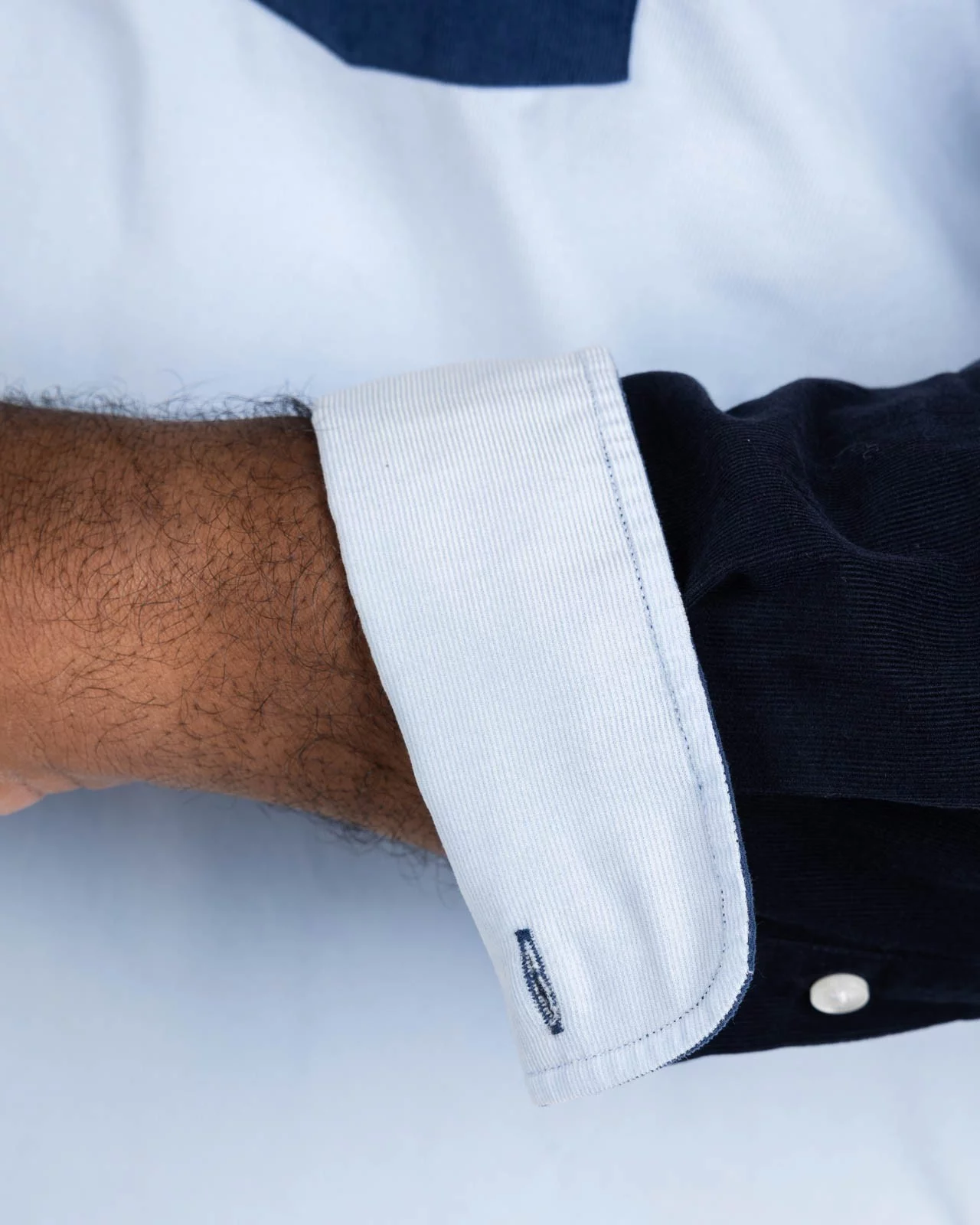 Chemise en velours grande taille bleu