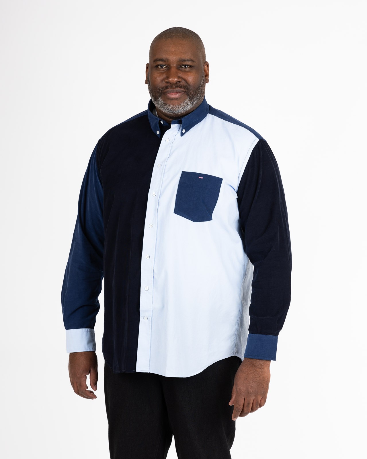 Chemise en velours grande taille bleu