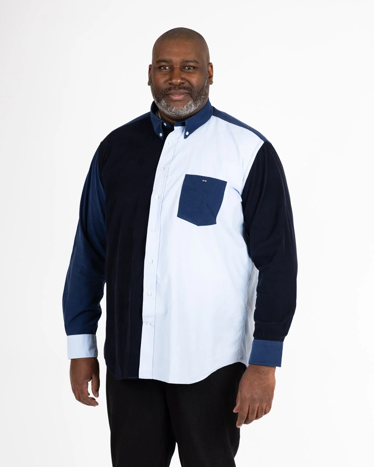 Chemise en velours grande taille bleu