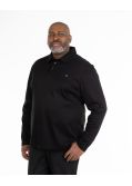Polo manches longues mercerisé grande taille noir