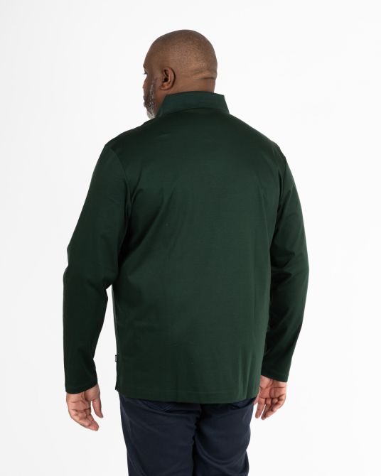 Polo manches longues mercerisé grande taille vert