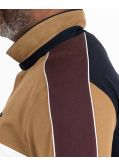 Polo manches longues jersey color block grande taille marron