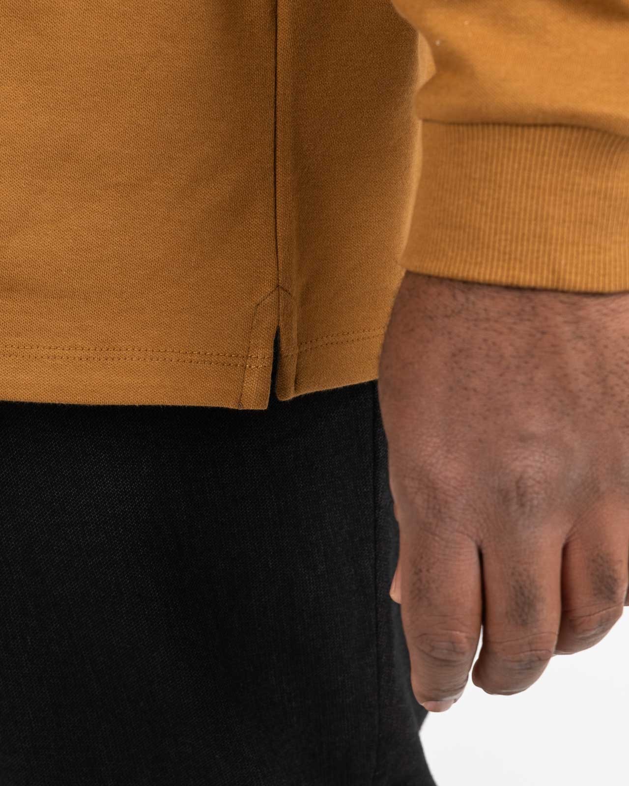 Polo manches longues grande taille camel