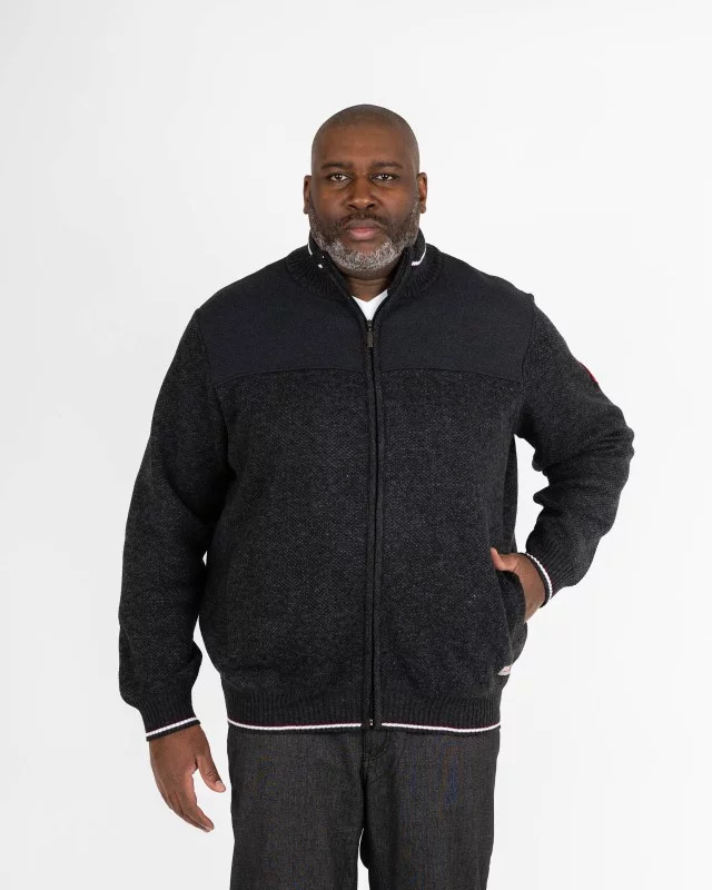 Pull bimatière grande taille anthracite