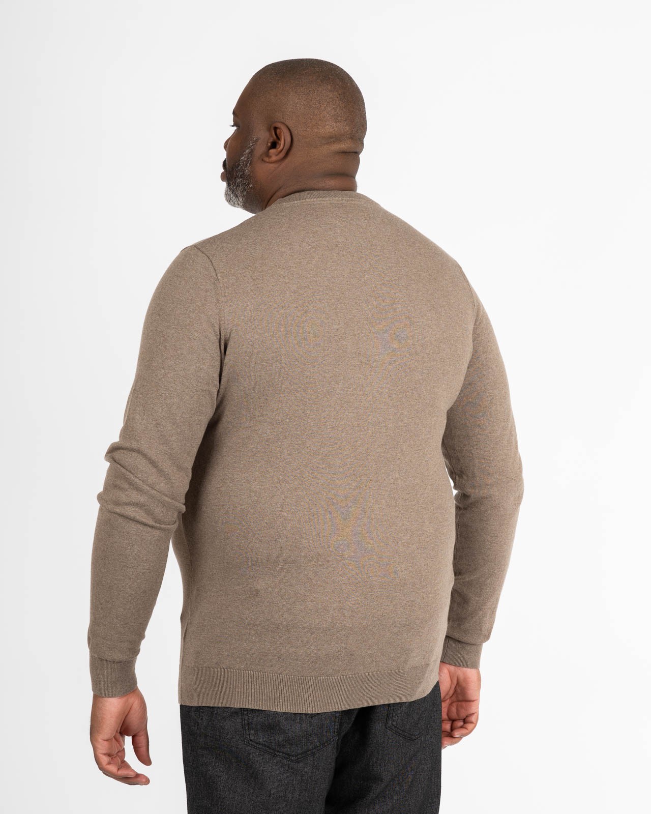 Pull en coton stretch pour homme grand beige