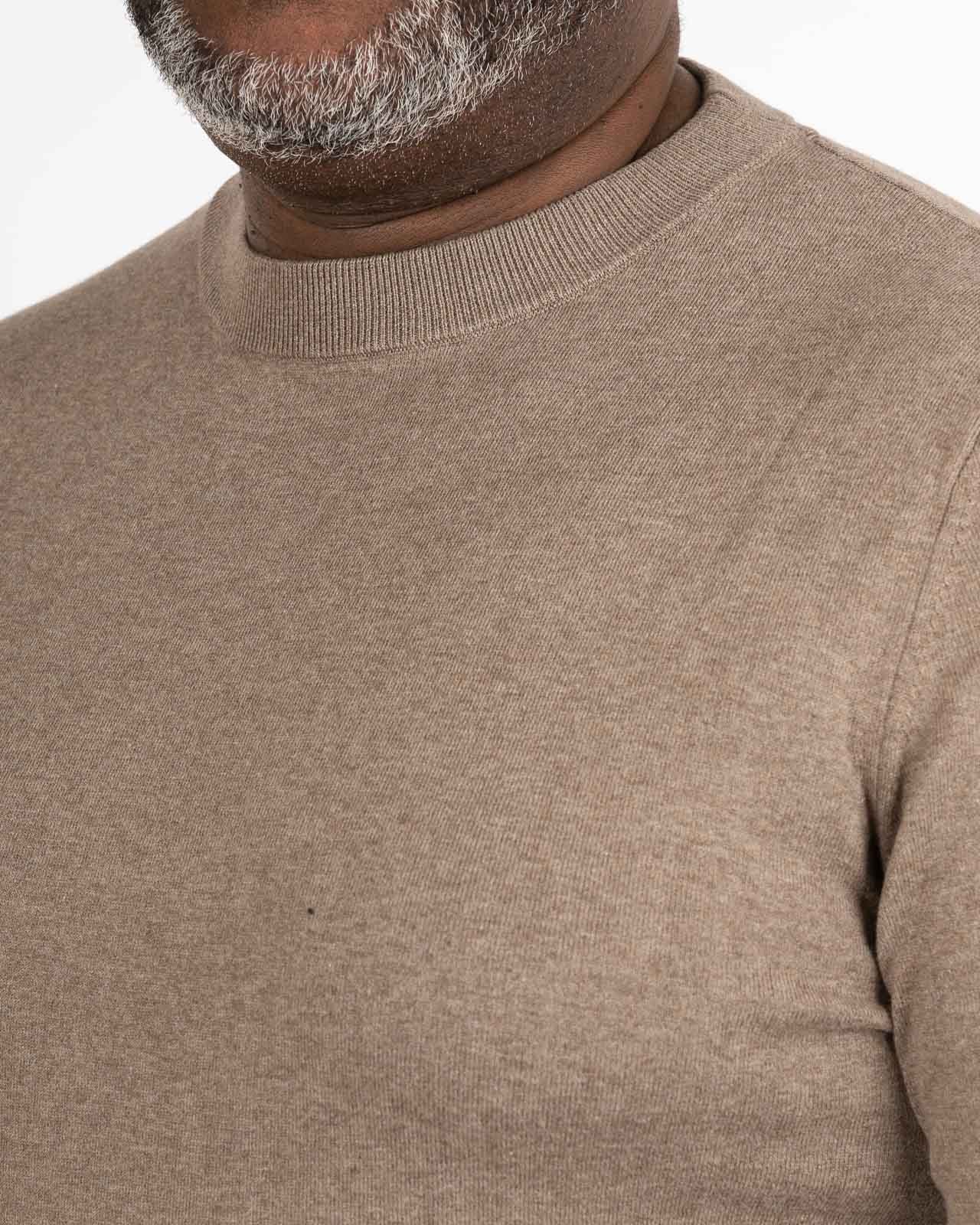 Pull en coton stretch pour homme grand beige