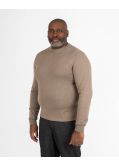Pull en coton stretch pour homme grand beige