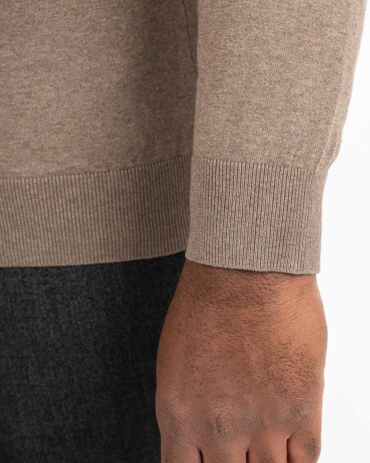 Pull en coton stretch pour homme grand beige