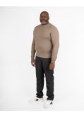 Pull en coton stretch pour homme grand beige