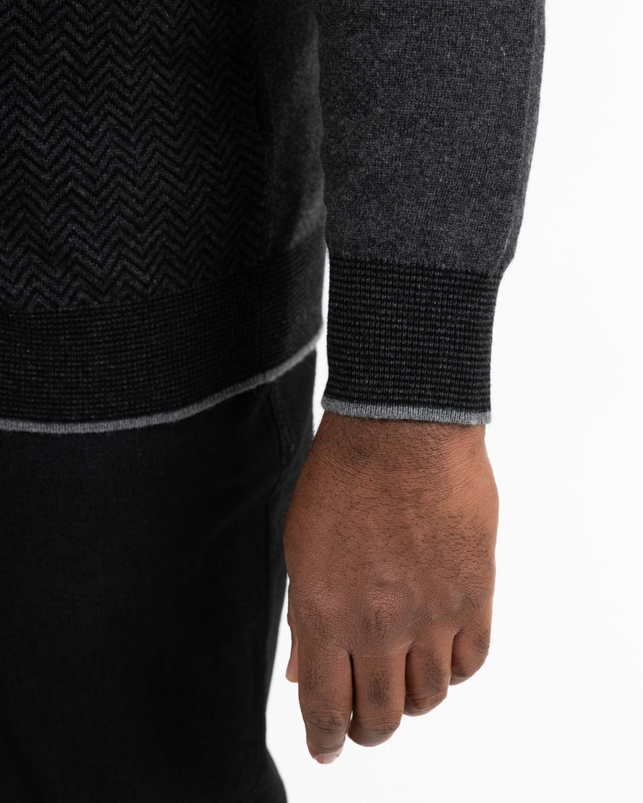 Gilet zippé chevron grande taille anthracite