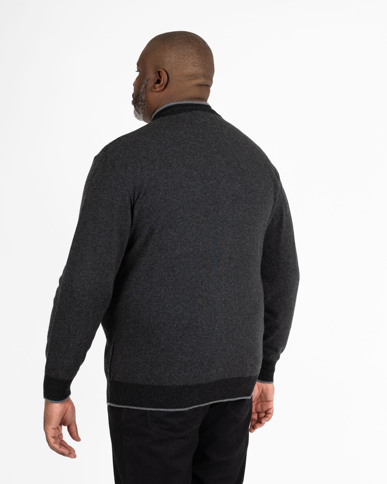 Gilet zippé chevron grande taille anthracite