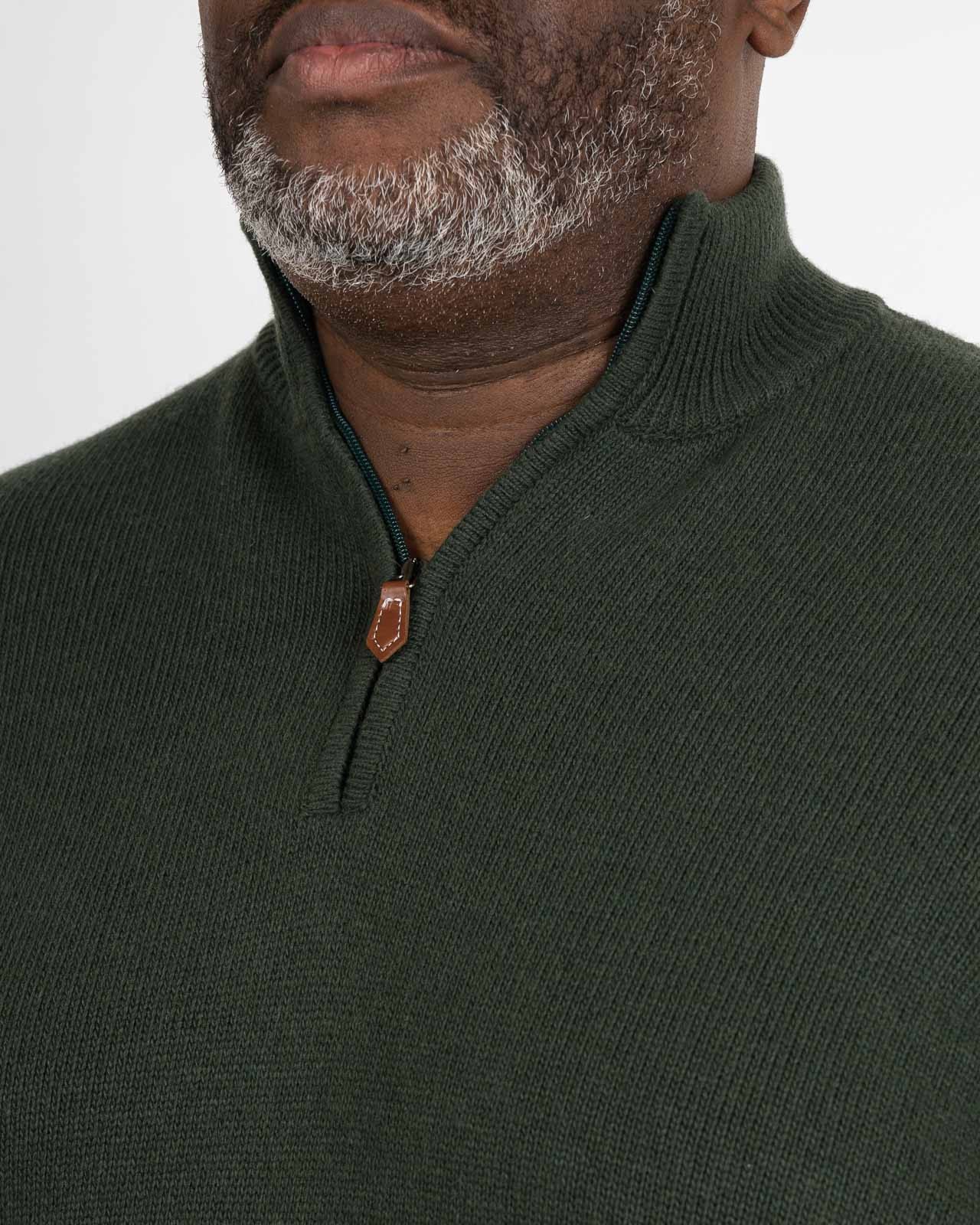 Pull cachemire grande taille vert foncé