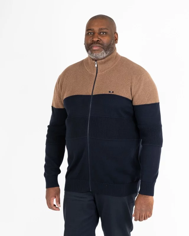 Gilet zippé grande taille marron