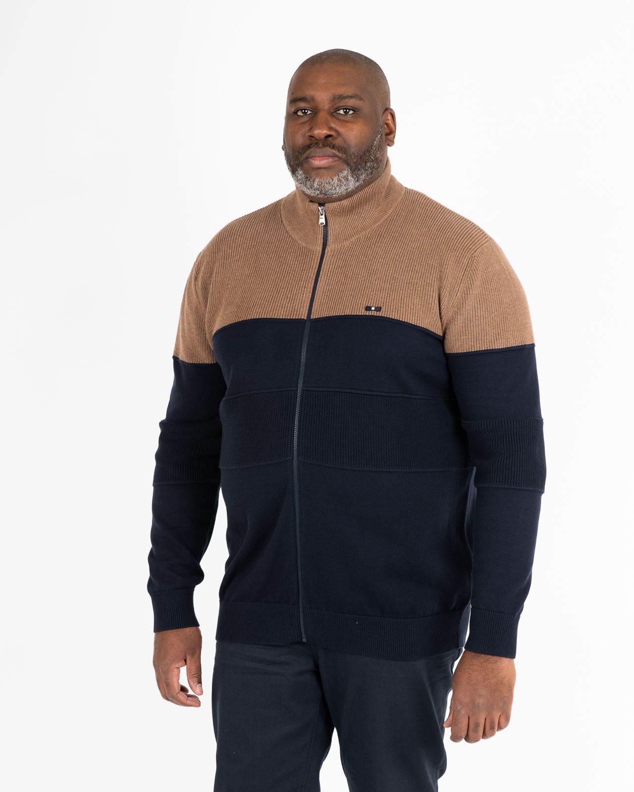 Gilet zippé grande taille marron