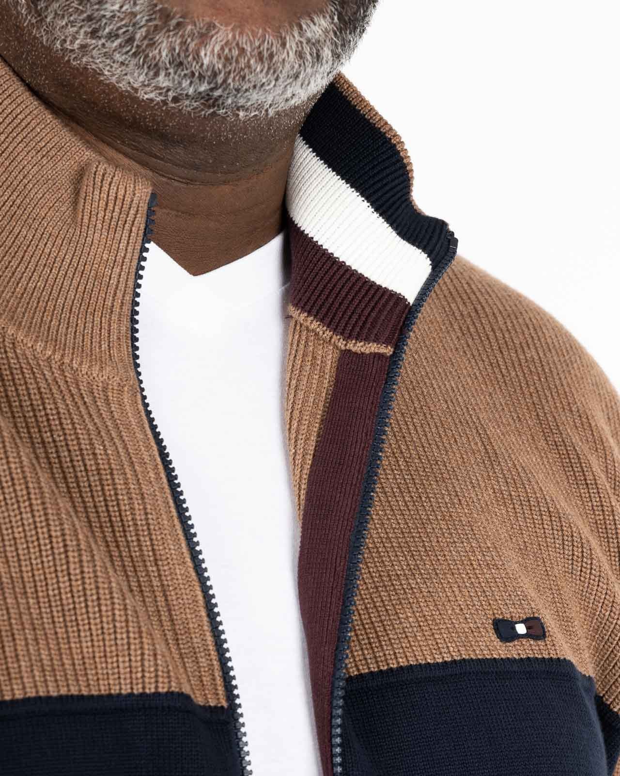 Gilet zippé grande taille marron