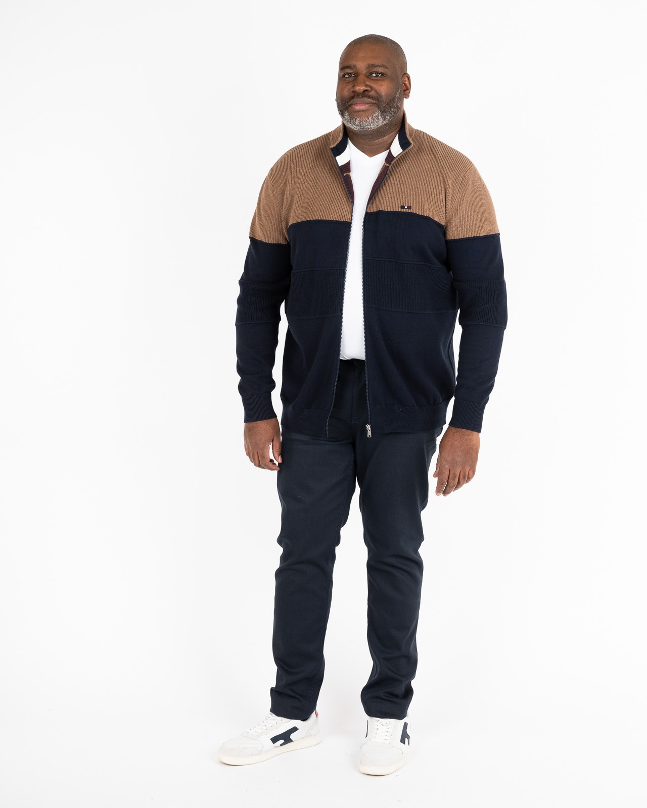 Gilet zippé grande taille marron