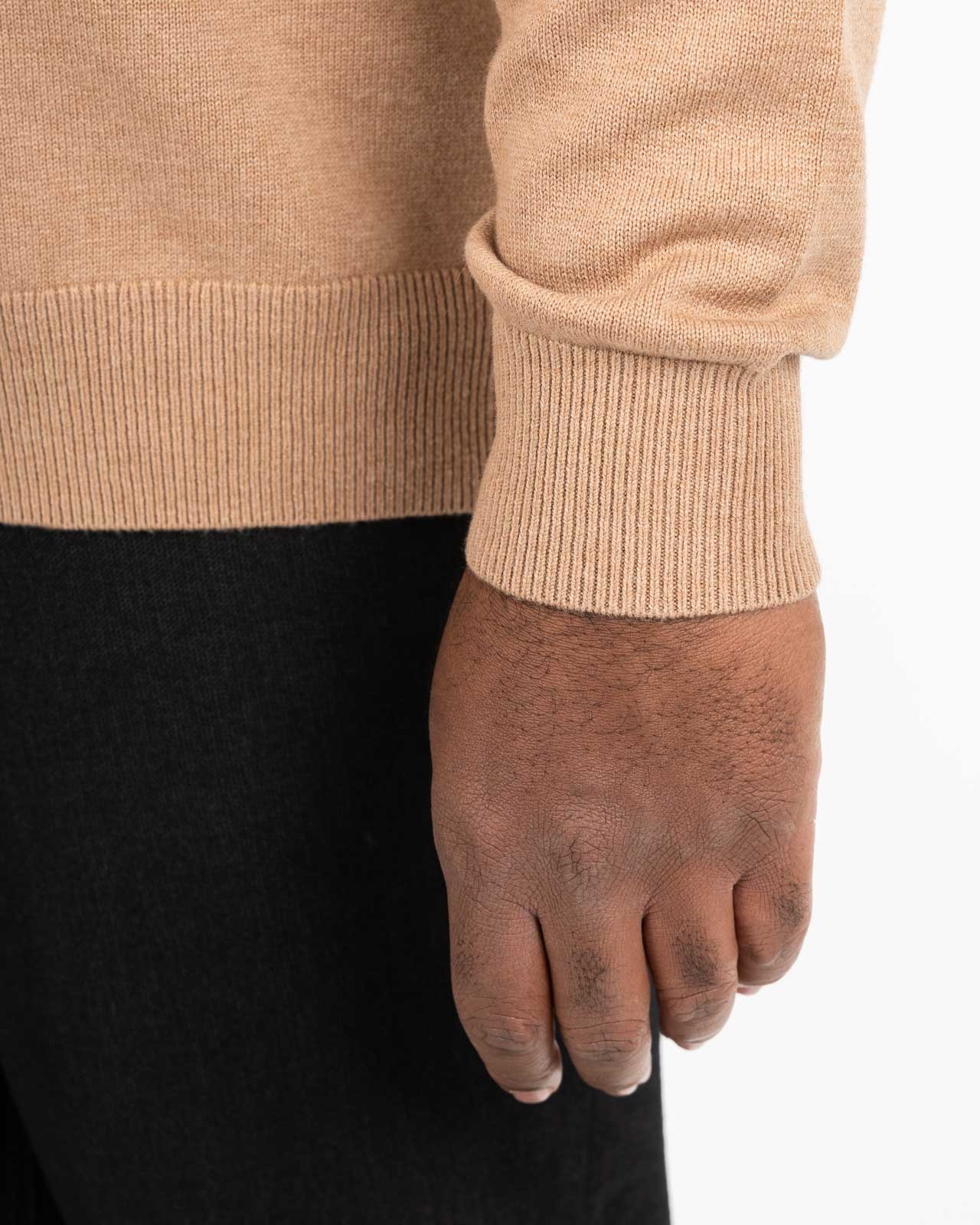 Pull en laine et coton grande taille marron